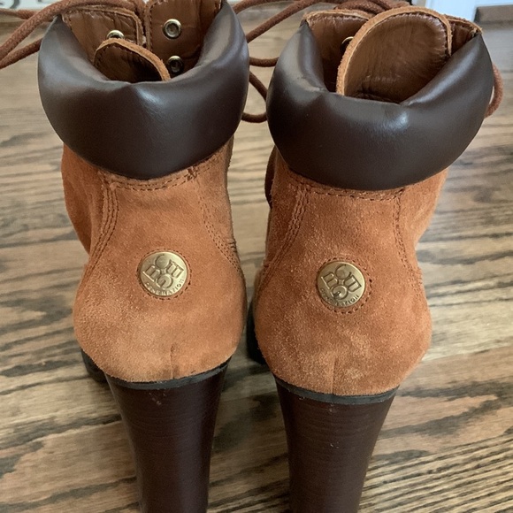 BCBGeneration Brown Suede Lugsole Heeled Boots - Picture 6 of 10